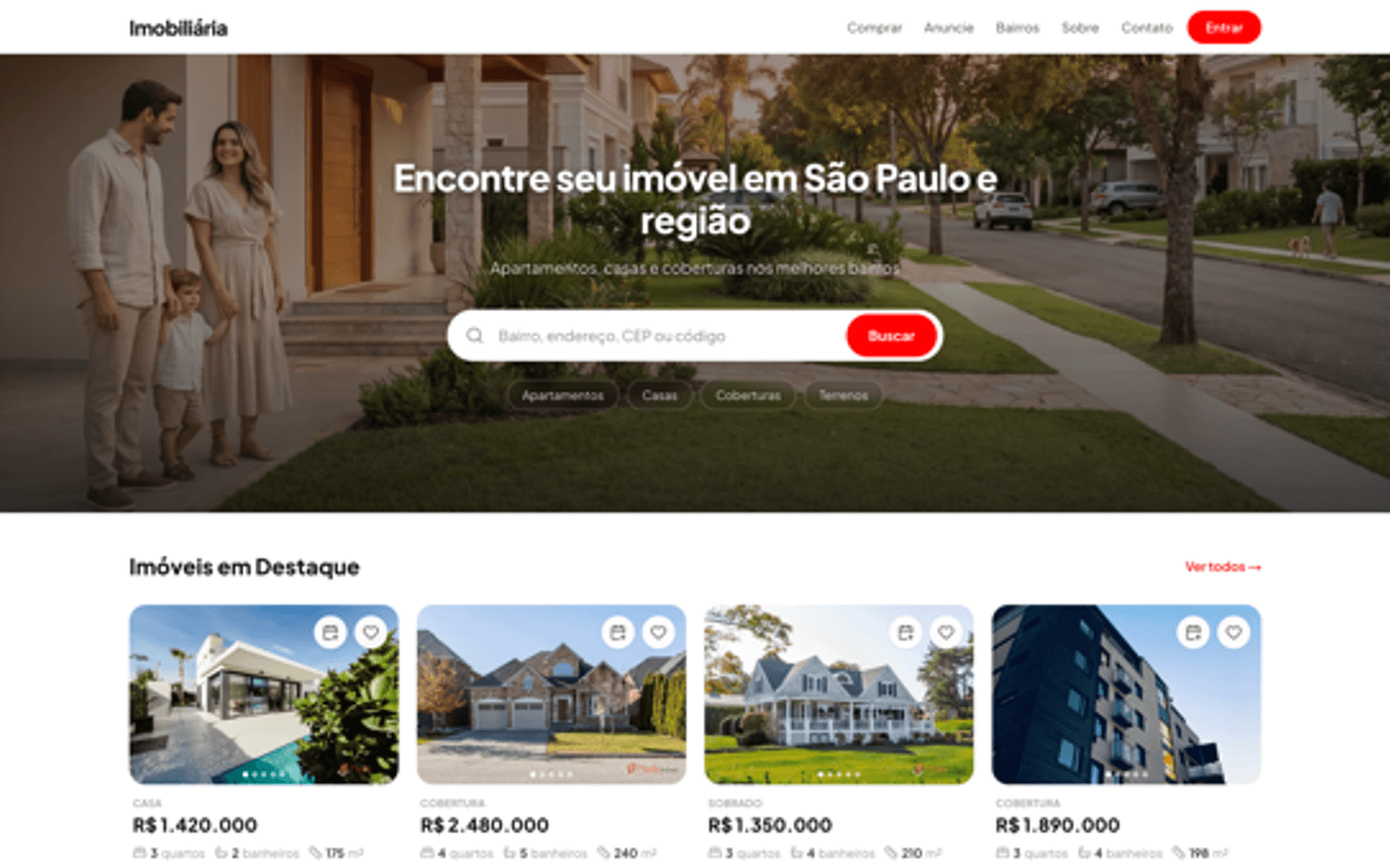 Screenshot de Plataforma imobiliária